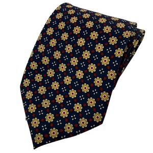 ISADOR HAND MADE Silk Necktie Men's Blue Floral Pattern Business Formal